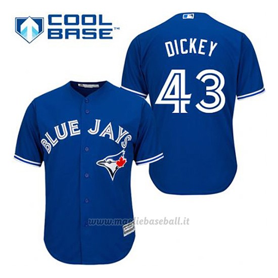 Maglia Baseball Uomo Toronto Blue Jays R.a. Dickey 43 Blu Alterner Cool Base